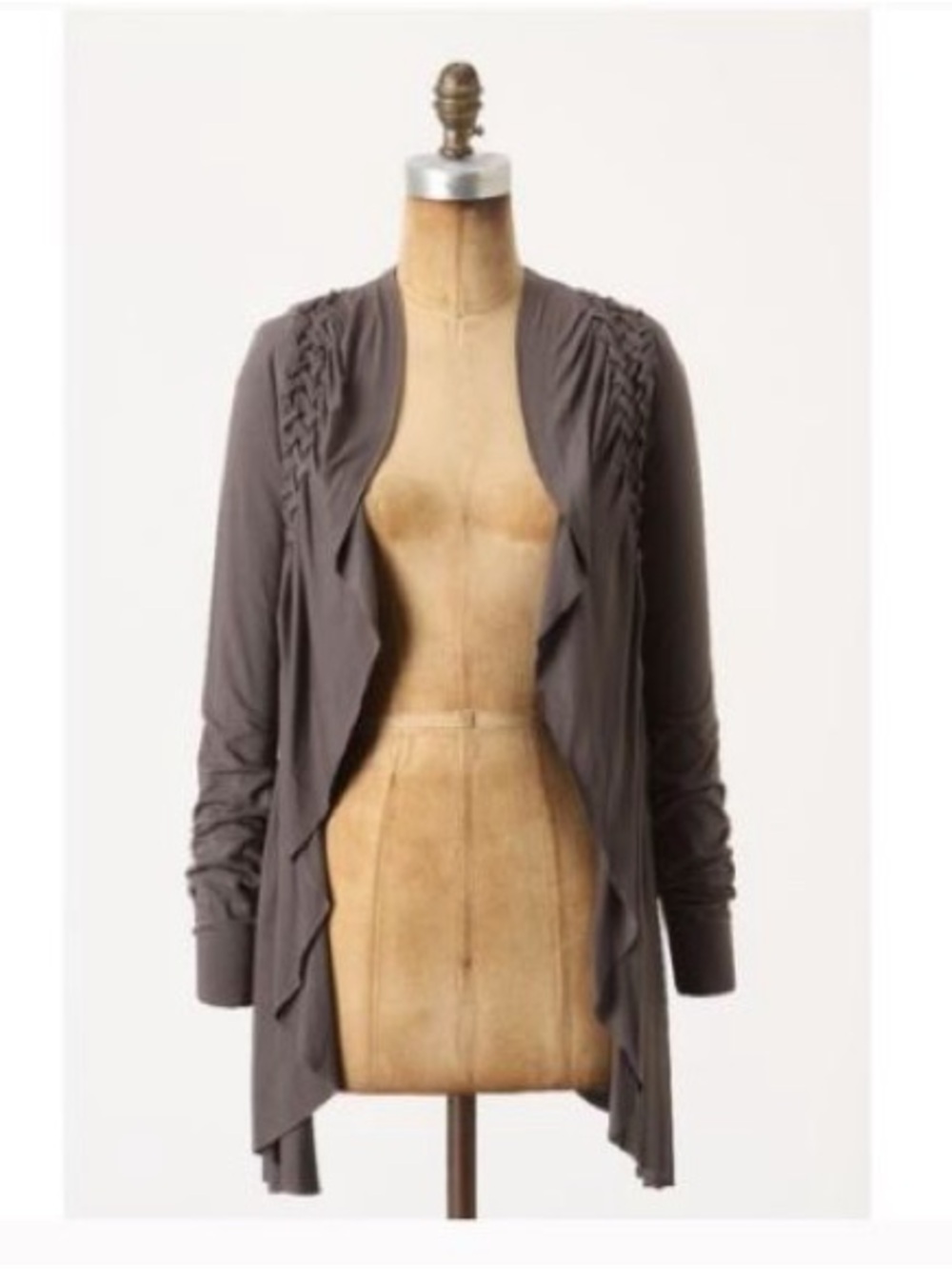 Anthro Braided Draped Ett Twa Open-Front Cardigan